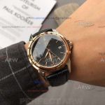 Perfect Replica Omega Deville Black Dial Rose Gold index Markers 40mm Watch
